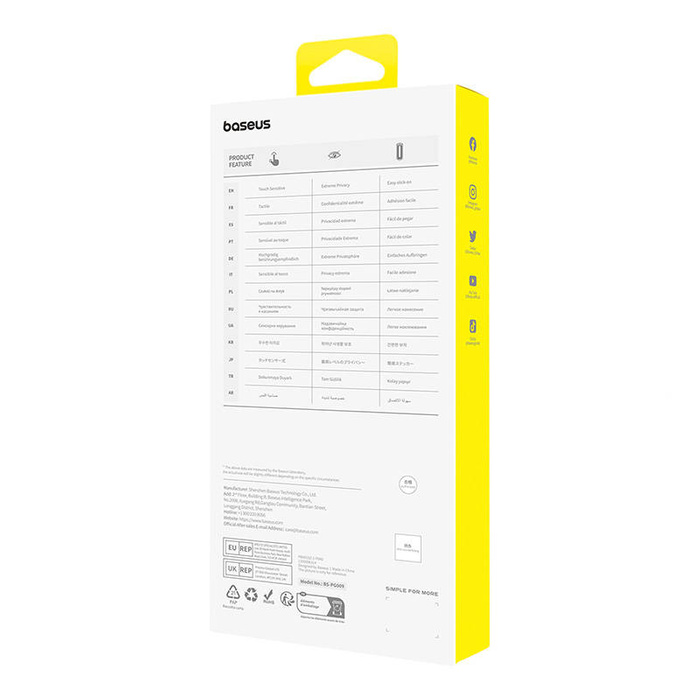 Privacy Protection Tempered Glass Baseus Sapphire iPhone 15 ProMax