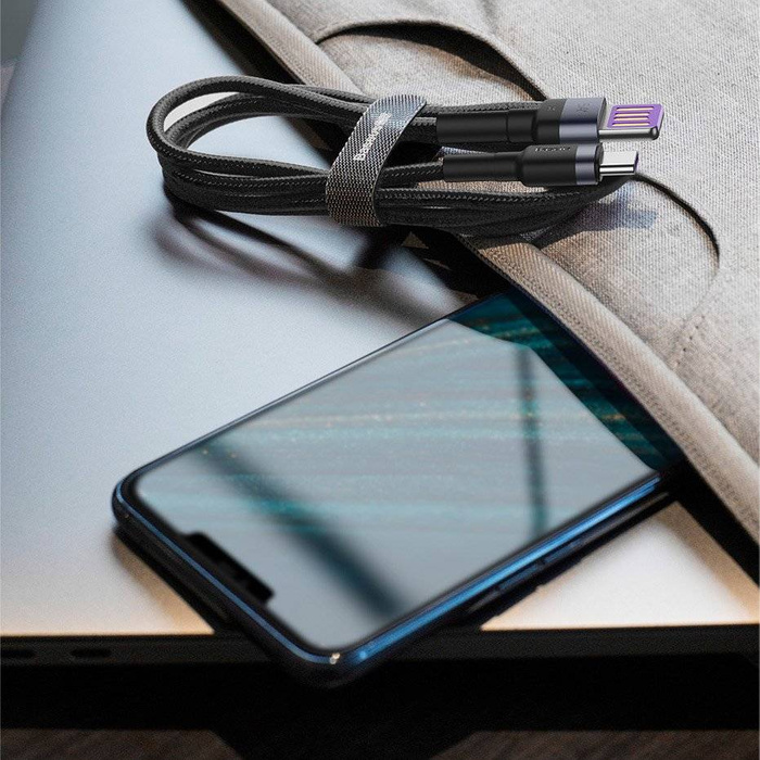 Baseus Cafule cable USB Type C SuperCharge 40W Quick Charge 3.0 QC 3.0 cable 1m gray-black (CATKLF-PG1)