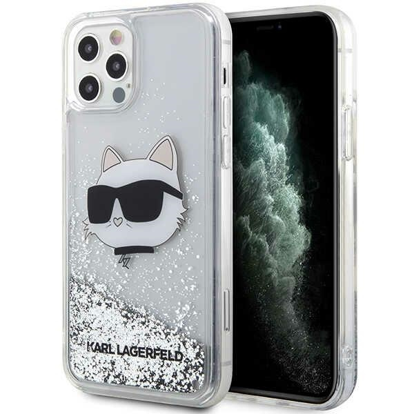 Cover Karl Lagerfeld KLHCP12MLNCHCS iPhone 12/ 12 Pro 6.1" argento/argento durocase Glitter Testa Choupette Case