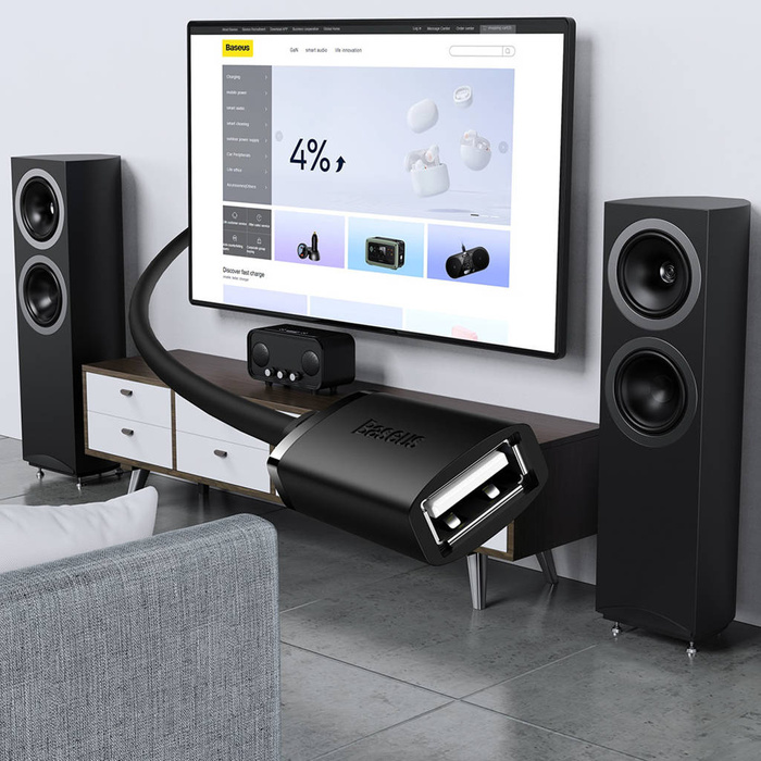 Cavo di prolunga USB 2.0 0,5 m Baseus AirJoy Series - nero