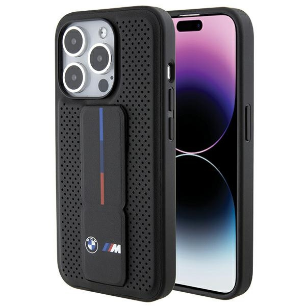 Hülle Bmw Bmhcp15xgspprk IPhone 15 Pro Max 6,7" Schwarz/Schwarz Hardcase Grip Stand Smooth &amp; PerforatedCase