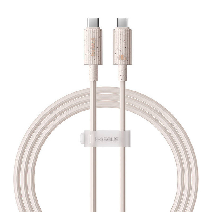 Kabel szybko ładujący Baseus USB-C do USB-C Habitat Series 100W, 1m (różowy)