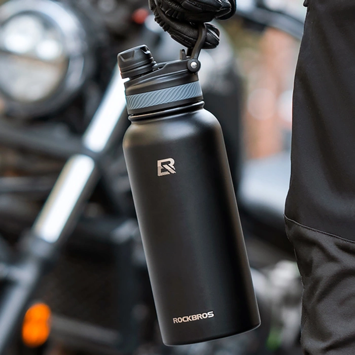 Rockbros 35210029002 bicycle thermal bottle for drinks 620 ml - black