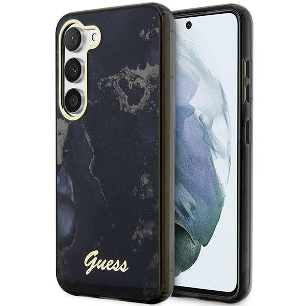 Case Guess Guhcs23shtmrsk S23 S911 Black/Black Hardcase Golden Marble Collection Case