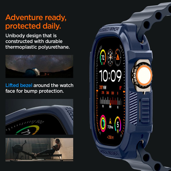 Hülle Spigen Rugged Armor Apple Watch Ultra 1 / 2 (49 Mm) Marineblau