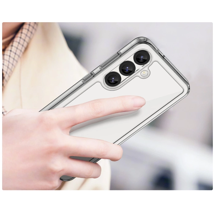 Outer Space Silikonhülle mit Gelrahmen für Samsung Galaxy S25 – Transparent und Schwarz