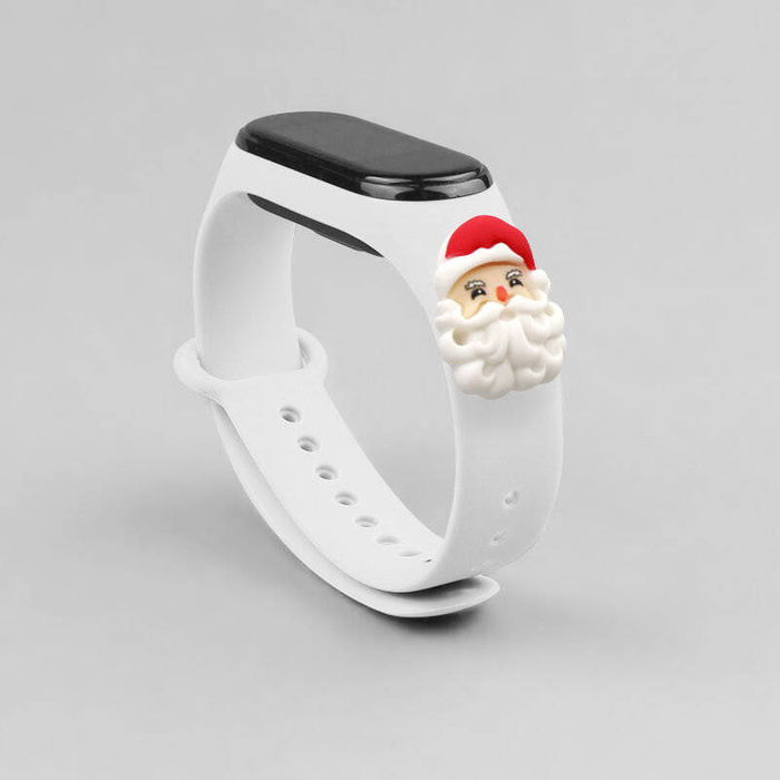 Strap Xmas band pour Xiaomi Mi Band 4 / Mi Band 3 festive silikonouveau bracelet bracelet blanc (Santa)