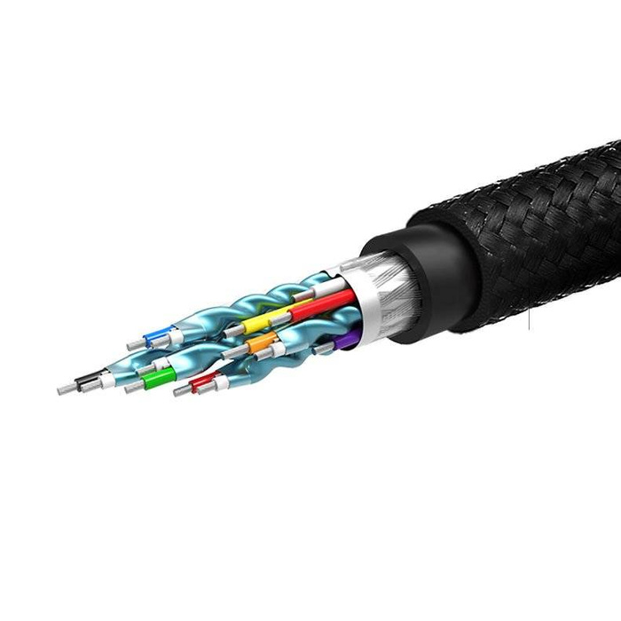 Ugreen silný kabel HDMI 2.0 nylonový opletený kabel 4K 60 Hz 3D 18 Gbps HDR ARC Ethernet (HEC) 48 bit 1,5 m černý (HD118 40409)