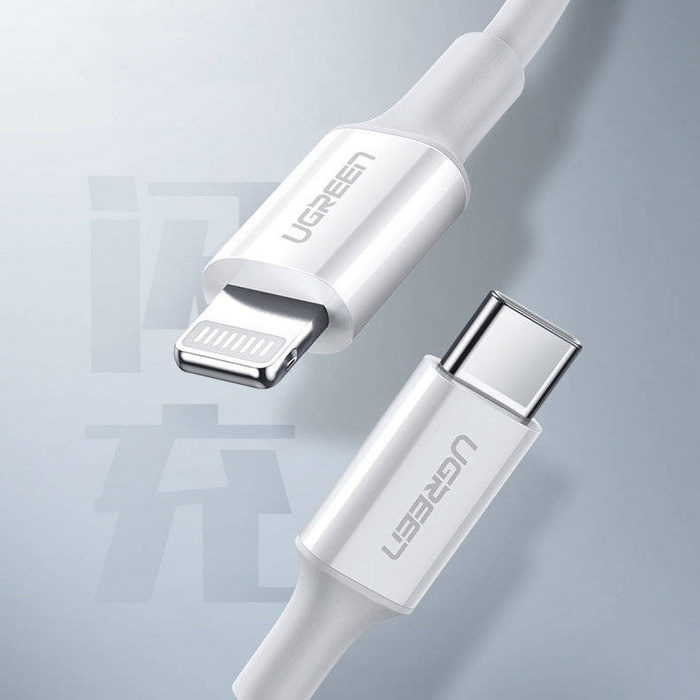 Ugreen Kabel MFi USB Typ C - Lightning 3A Kabel 0,5 m weiß (US171)