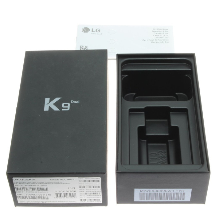 CARTON LG K9 Dual Schwarz Original 2PIN EU