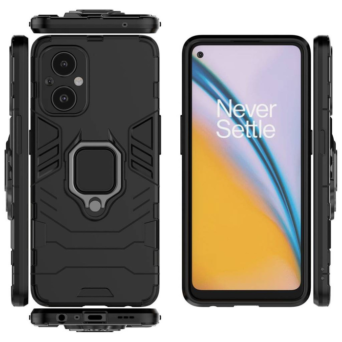 Ring Armor robuste Hybrid-Hülle + magnetischer Halter für OnePlus Nord N20 5G schwarz