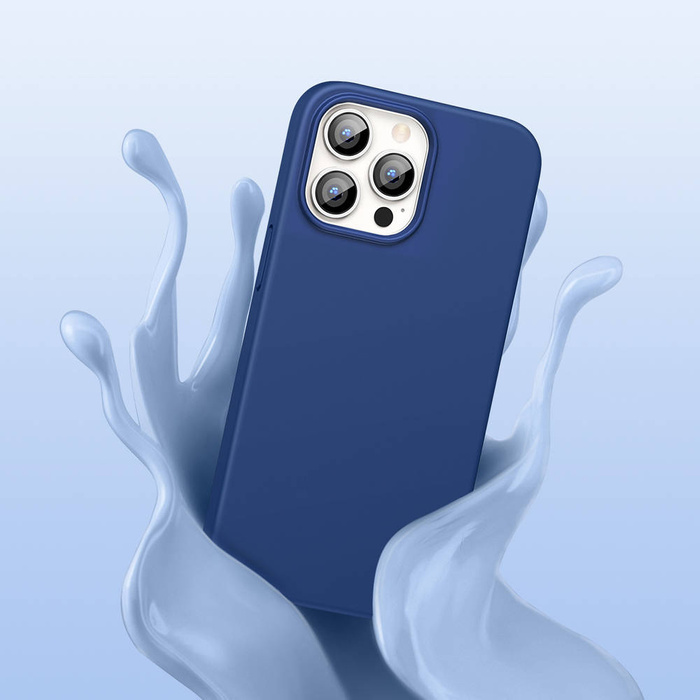 Custodia protettiva in silicone Ugreen Custodia in silicone flessibile in gomma per iPhone 13 Pro Max blu