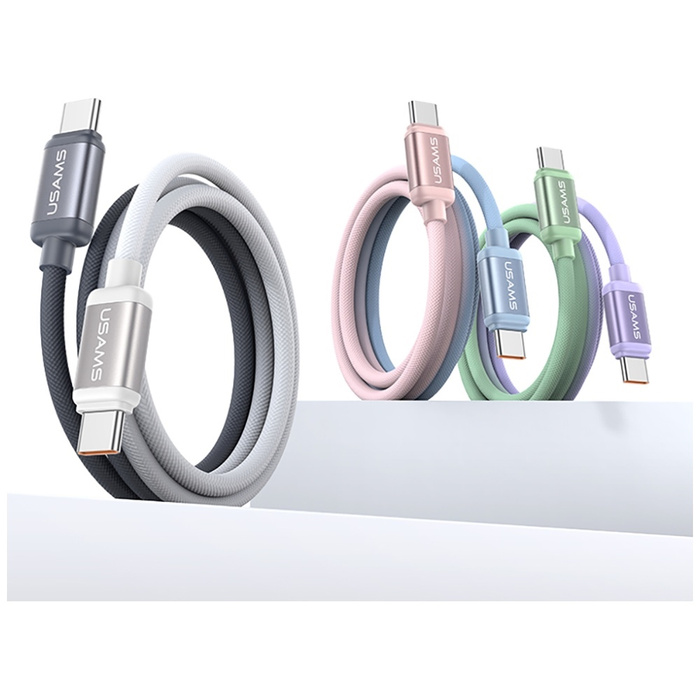 Kabel USAMS Bicolor Series SJ756 PD 60W  USB-C/USB-C 1.2m czarno biały