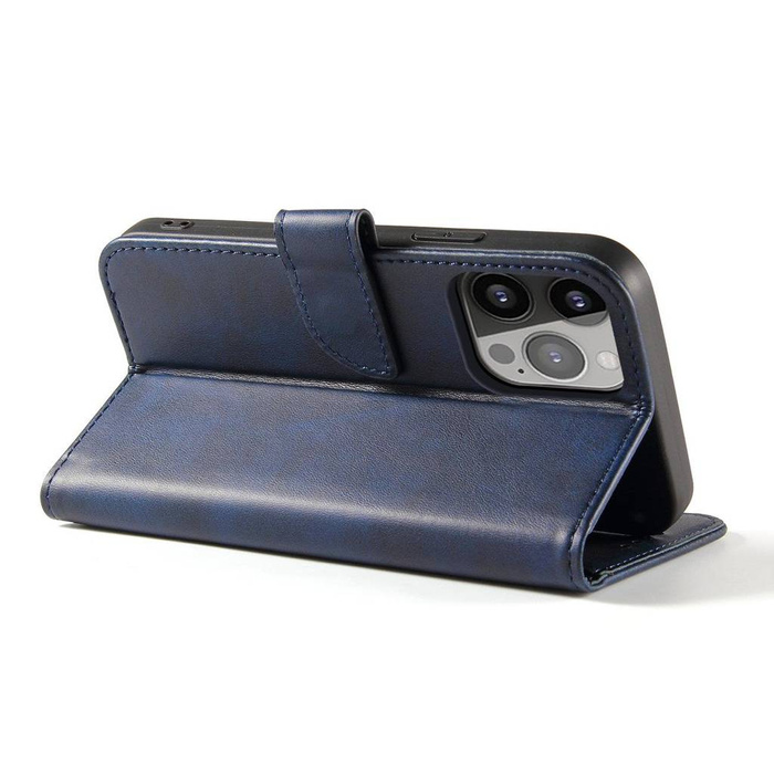 Custodia a portafoglio con supporto per iPhone 15 Plus Custodia magnetica - blu