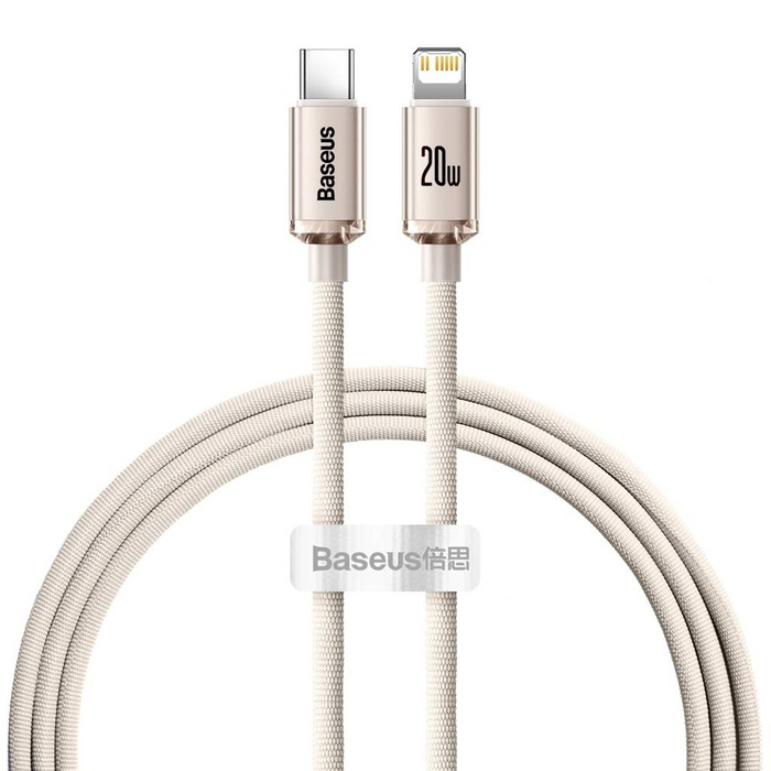 Baseus Crystal Shine Series USB Type C cable - Lightning Fast Charging Power Delivery 20W 1.2m pink (CAJY001304)