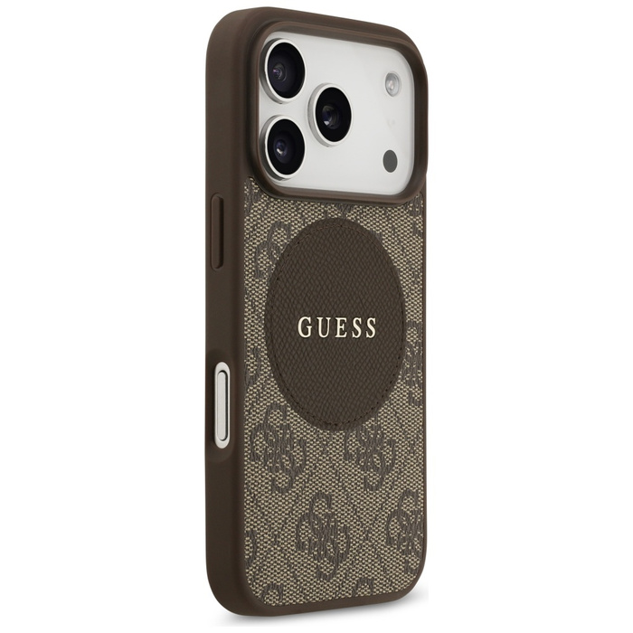 Etui Guess 4G Circle Classic Logo        MagSafe do iPhone 17 Pro brązowy