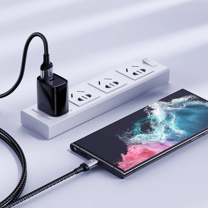 Cable USB Joyroom - USB C 3A para carga rápida y transferencia de datos Serie A10 1,2 m negro (S-UC027A10)