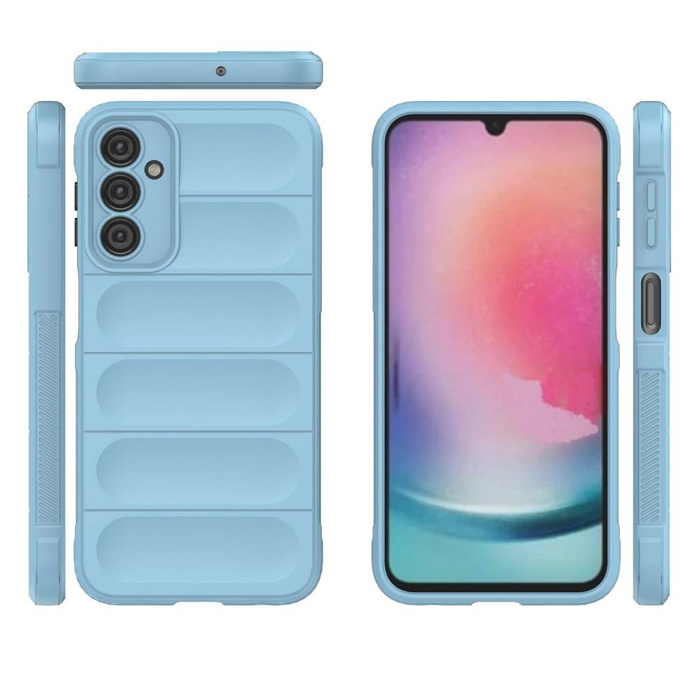 Custodia Magic Shield per Samsung Galaxy A24 4G cover blindata flessibile azzurro