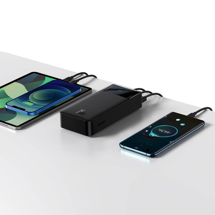 Baseus Baseus Bipow avec écran 30000mAh 15W noir (Overseas Edition) + câble USB-A - Micro USB 0.25m noir (PPBD050201)