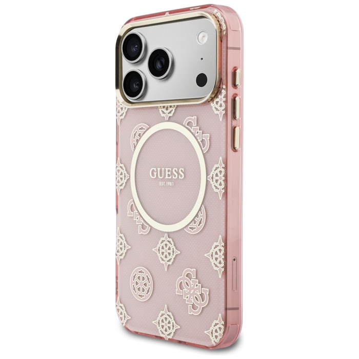 Etui Guess IML Peony Dot MagSafe do      iPhone 17 Pro Max różowy