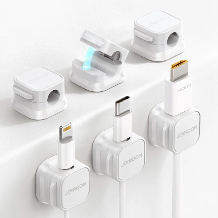 Joyroom JR-ZS368 magnetic cable organizer - white (6 pcs.)