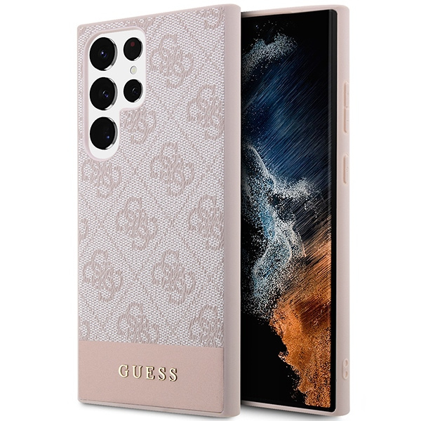 Case Guess GUHCS23LG4GLPI S23 Ultra S918 pink/pink hard case 4G Stripe Collection Case