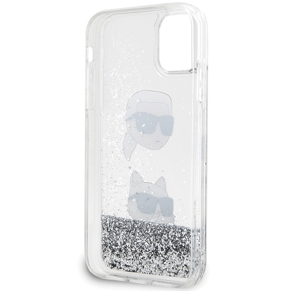 Karl Lagerfeld KLHCN61LDHKCNS iPhone 11 / Xr 6.1" plata/plata durocase Liquid Glitter Karl &amp; Choupette Heads
