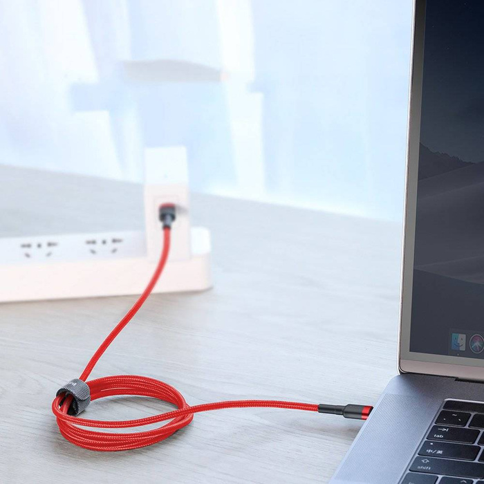 Kabel Baseus Cafule Odolný nylonový kabel USB-C PD / USB-C PD PD2.0 60W 20V 3A QC3.0 1M červený (CATKLF-G09)