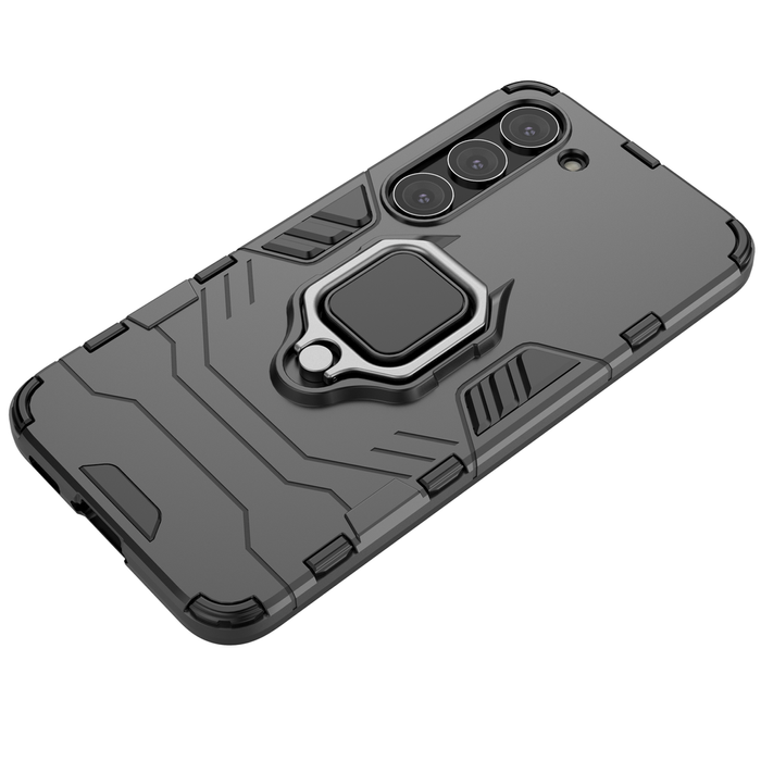 Obal Kroužek Armor Obal Pro Samsung Galaxy S23 Pancéřový kryt Držák Mag netyczny Ring Black Case