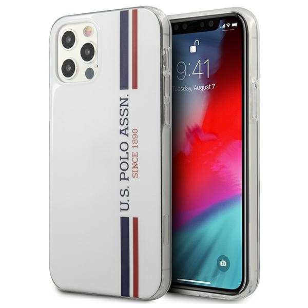 Cover US POLO Apple iPhone 12 12 Pro Tricolor Collection USHCP12MPCUSSWH Custodia bianca