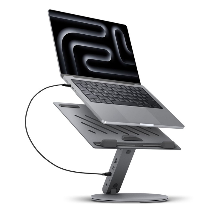 Spigen LD204H LAPTOP STAND HUB SPACE GREY