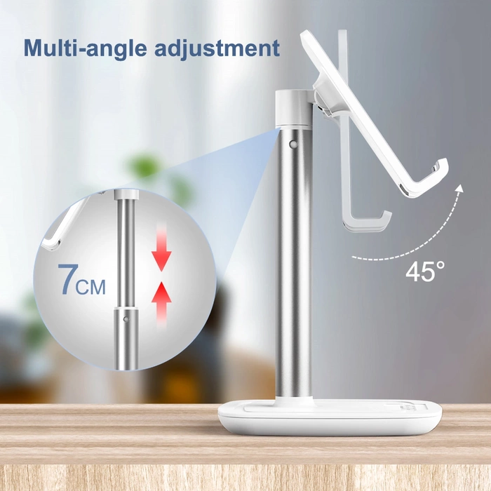 Choetech H035 aluminum stand for a phone or tablet with adjustment - white and silver