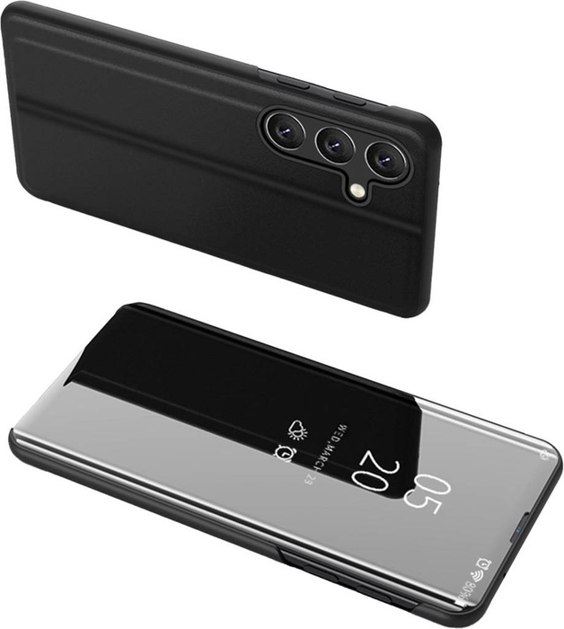 Clear View Case cover pour Samsung Galaxy A24 4G flip cover noir