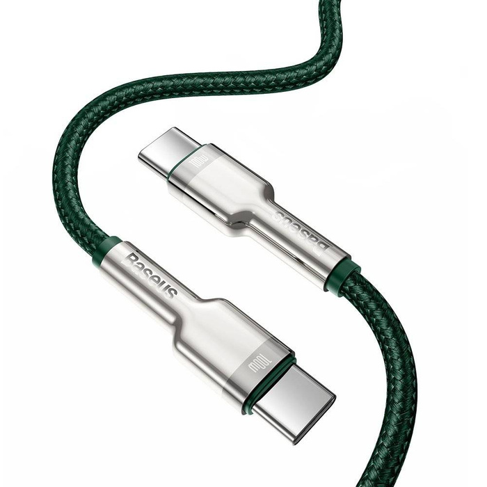 Baseus Cafule Metal Cable de datos USB Tipo C - USB Tipo C 100 W (20 V / 5 A) Power Delivery 2 m verde (CATJK-D06)