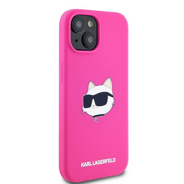 Etui Karl Lagerfeld KLHMP15SSCHPPLF iPhone 15 / 14 / 13 6.1" różowy/fuschia hardcase Silicone Choupette Head MagSafe