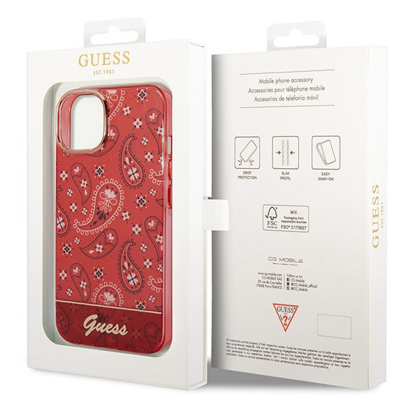 Hülle Guess GUHCP14MHGBNHR iPhone 14 Plus 6,7" rot/rot hartcase Bandana Paisley