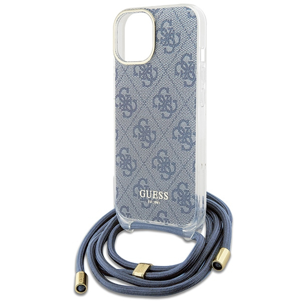 Etui Guess GUHCP15SHC4SEB iPhone 15 / 14 / 13 6.1" niebieski/blue hardcase Crossbody Cord 4G Print Case