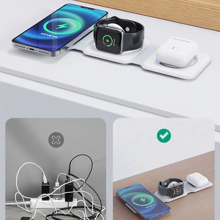 Dudao A11N 15W 3in1 induktives Ladegerät – weiß