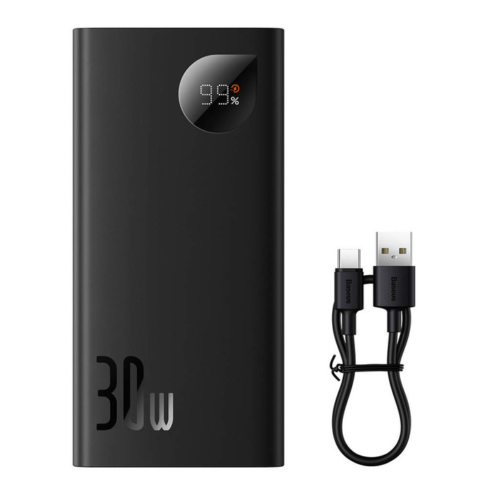 Baseus Adaman2 powerbank with digital display 10000mAh 30W 2 x USB / 1x USB Type C Overseas Edition PD QC SCP black (PPAD040101)