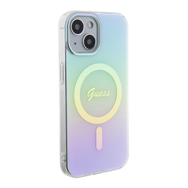 Coque Guess GUHMP15SHITSQ iPhone 15 6.1" turquoise/turquoise durcase IML Iridescent MagSafe Case