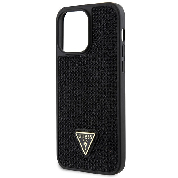 Hülle Guess GUHCP14XHDGTPK iPhone 14 Pro Max 6,7" schwarz/schwarz hartcase Strass-Dreieck Case