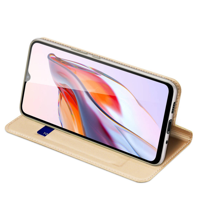 Dux Ducis Skin Pro Case pro Xiaomi Redmi 11A / Poco C55 / Redmi 12C Cover Flip Card Wallet Stand Gold