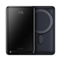 Power banka Baseus Magnetic Bracket s bezdrátovým nabíjením MagSafe 10000mAh 20W Overseas Edition Modrá (PPCX000203) + kabel USB typu C Baseus Series 60W 0,5m