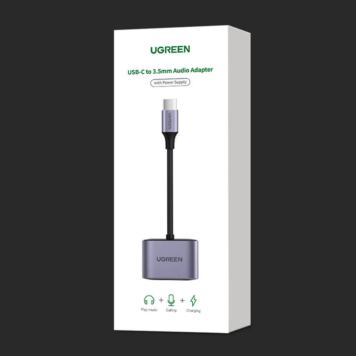 Ugreen CM231 USB-C to 3.5mm Audio Adapter with PD Grey
