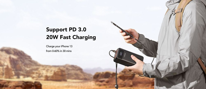 Powerbank Veger Tank Lite (W5001) PD QC3.0 5A 22,5W 50000 mAh czarny