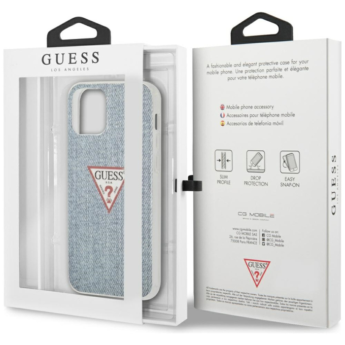 Telefontok GUESS Apple iPhone 12 Pro Max 6.7 Jeans Collection GUHCP12LPCUJULLB Kék keménytokos táska