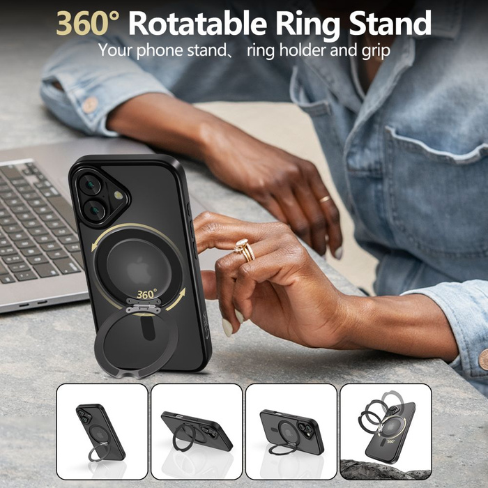 Etui TECH-PROTECT MAGRING MAGSAFE IPHONE 16 MATTE BLACK