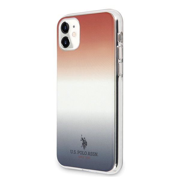 Coque US POLO Apple iPhone 11 Collection de motifs dégradés Rouge Bleu Case