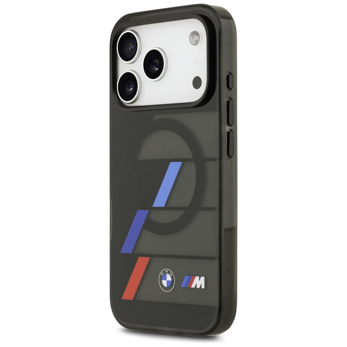 Etui BMW M IML Metal Buttons Tricolor    Lines MagSafe do iPhone 17 Pro Max czarny