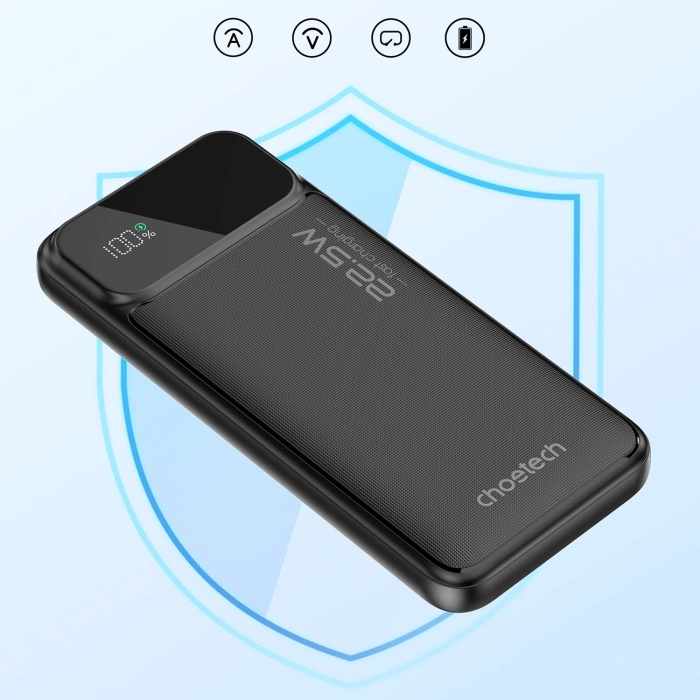 Choetech B729 Powerbank 20000 mAh 22,5 W PD USB-A / USB-C – schwarz